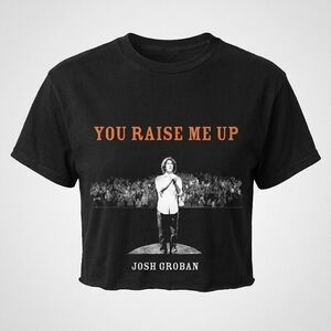 Josh Groban Black Graphic Crop Top
